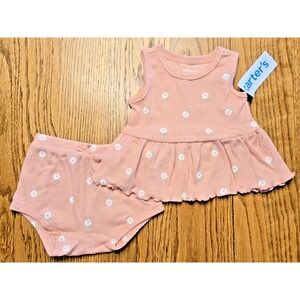 Carters Baby Girls 2-Piece Coral Top and Short Set Size 3 Months NWT
